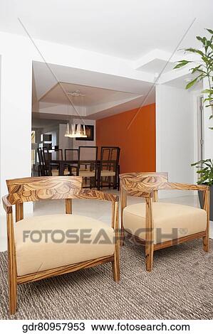 Armchairs in the living room View Large Photo Image Stock Image - Armchairs in the living room. Fotosearch