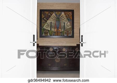 Stock Image - Cabinet in the living room. Fotosearch
