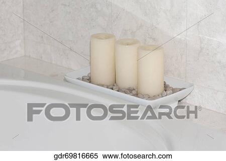 Candles on a bathroom sink View Large Photo Image Stock Photography - Candles on a bathroom sink. Fotosearch
