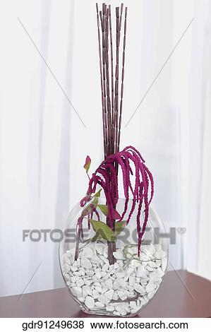 Close-up of a flower vase on a sideboard View Large Photo Image Stock Photo - Close-up of a flower vase on a sideboard. Fotosearch