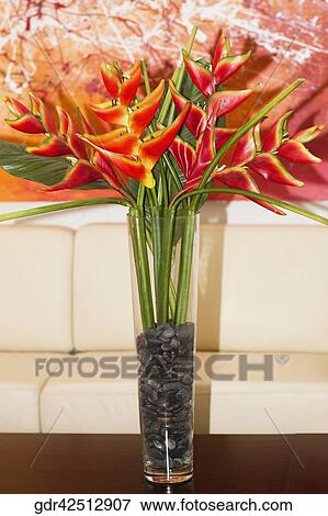 Close-up of a flower vase on a table View Large Photo Image Stock Photo - Close-up of a flower vase on a table. Fotosearch