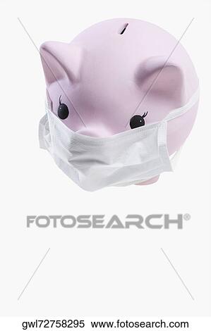 Close-up of a piggy bank wearing flu mask View Large Photo Image Stock Photography - Close-up of a piggy bank wearing flu mask. Fotosearch