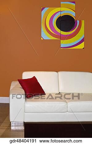 Couch in a living room View Large Photo Image Stock Image - Couch in a living room. Fotosearch