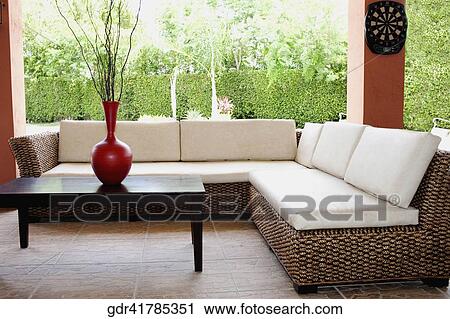 Couches in the porch of a house View Large Photo Image Stock Image - Couches in the porch of a house. Fotosearch