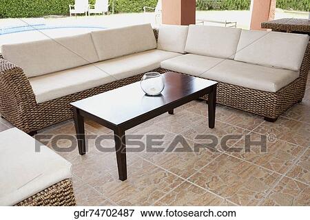 Couches in the porch of a house View Large Photo Image Stock Photo - Couches in the porch of a house. Fotosearch