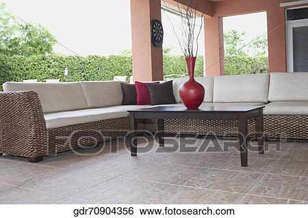 Couches in the porch of a house View Large Photo Image Stock Photograph - Couches in the porch of a house. Fotosearch