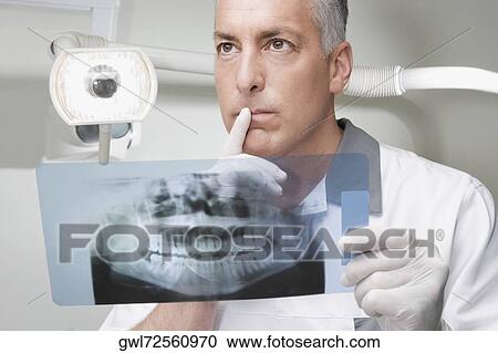 Dentist examining an X-Ray report View Large Photo Image Stock Image - Dentist examining an X-Ray report. Fotosearch