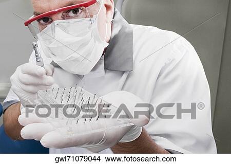 Dentist holding dental drill bits View Large Photo Image Picture - Dentist holding dental drill bits. Fotosearch