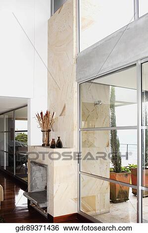 Fireplace in a house View Large Photo Image Stock Photograph - Fireplace in a house. Fotosearch