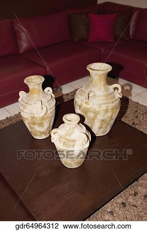 Flower pots in a living room View Large Photo Image Stock Image - Flower pots in a living room. Fotosearch