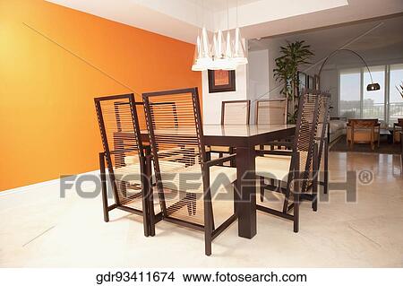 Picture - Interiors of a dining room. Fotosearch