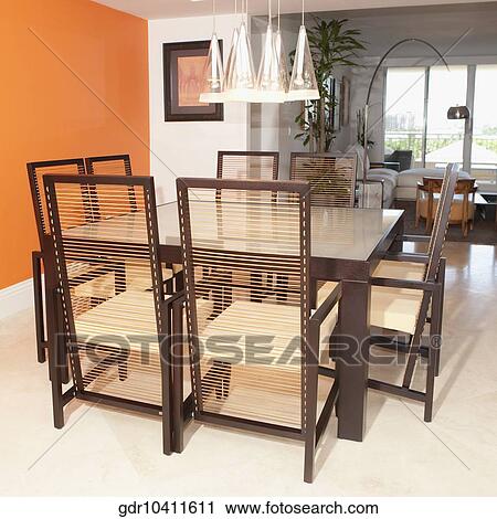 Interiors of a dining room View Large Photo Image Stock Image - Interiors of a dining room. Fotosearch