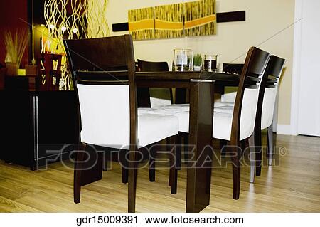 Interiors of a dining room View Large Photo Image Stock Image - Interiors of a dining room. Fotosearch