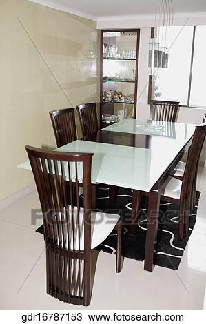 Interiors of a dining room View Large Photo Image Stock Image - Interiors of a dining room. Fotosearch
