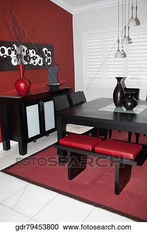 Interiors of a dining room View Large Photo Image Stock Image - Interiors of a dining room. Fotosearch