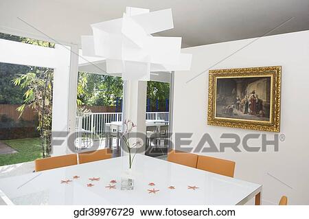 Interiors of a dining room View Large Photo Image Stock Photo - Interiors of a dining room. Fotosearch