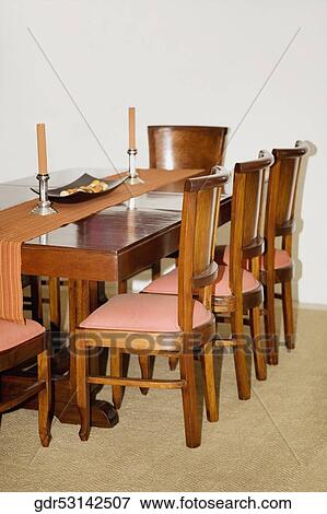 Interiors of a dining room View Large Photo Image Stock Photo - Interiors of a dining room. Fotosearch