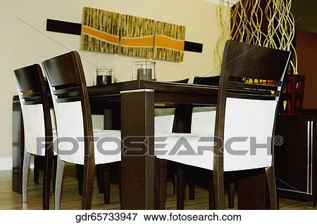 Interiors of a dining room View Large Photo Image Stock Photo - Interiors of a dining room. Fotosearch