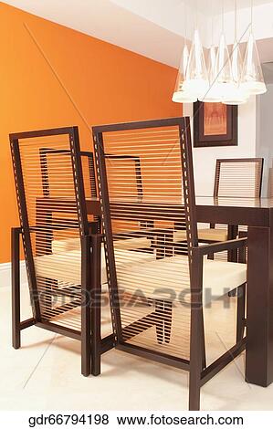 Interiors of a dining room View Large Photo Image Stock Photo - Interiors of a dining room. Fotosearch