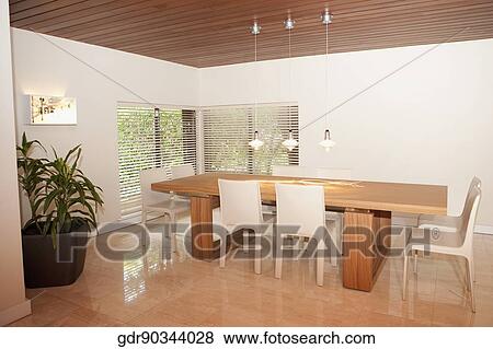 Interiors of a dining room View Large Photo Image Stock Photo - Interiors of a dining room. Fotosearch