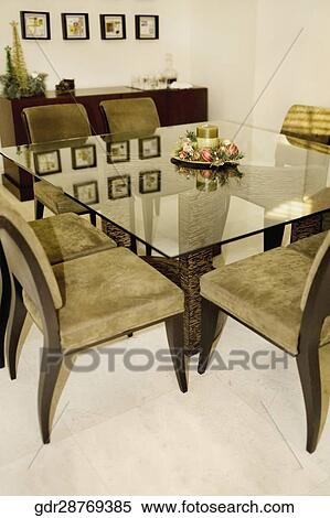 Interiors of a dining room View Large Photo Image Stock Photography - Interiors of a dining room. Fotosearch