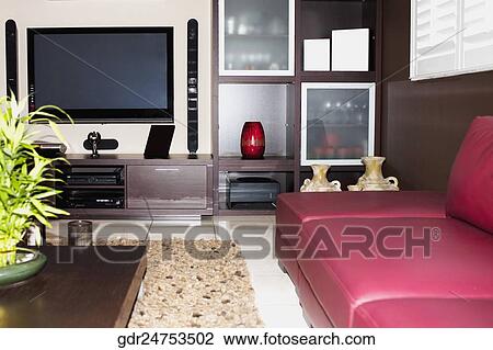 Interiors of a living room View Large Photo Image Stock Image - Interiors of a living room. Fotosearch