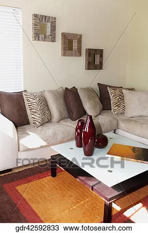 Interiors of a living room View Large Photo Image Stock Image - Interiors of a living room. Fotosearch
