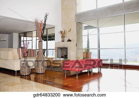 Stock Image - Interiors of a living room. Fotosearch