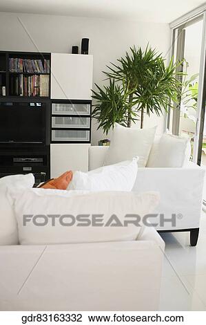 Stock Image - Interiors of a living room. Fotosearch