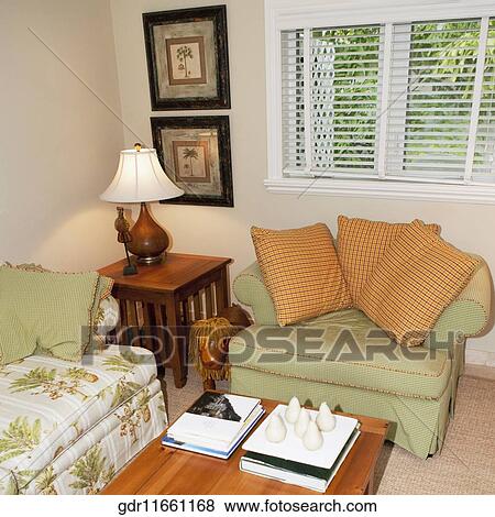 Stock Photo - Interiors of a living room. Fotosearch