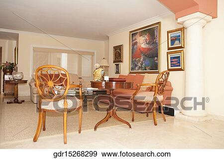 Interiors of a living room View Large Photo Image Stock Photo - Interiors of a living room. Fotosearch