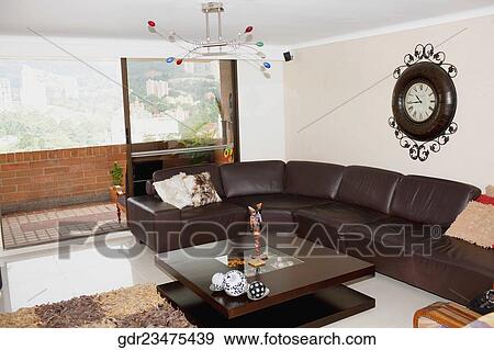 Interiors of a living room View Large Photo Image Stock Photo - Interiors of a living room. Fotosearch