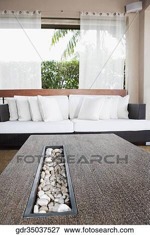 Stock Photo - Interiors of a living room. Fotosearch