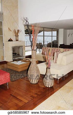 Interiors of a living room View Large Photo Image Stock Photo - Interiors of a living room. Fotosearch