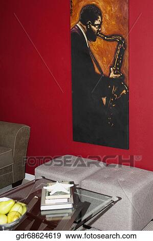 Stock Photo - Interiors of a living room. Fotosearch