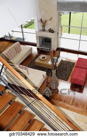 Interiors of a living room View Large Photo Image Stock Photo - Interiors of a living room. Fotosearch