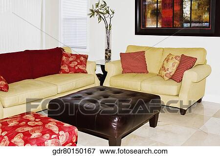 Interiors of a living room View Large Photo Image Stock Photo - Interiors of a living room. Fotosearch