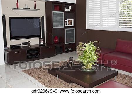 Stock Photo - Interiors of a living room. Fotosearch