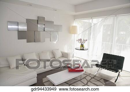 Stock Photo - Interiors of a living room. Fotosearch