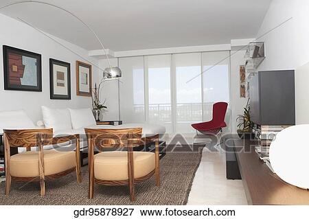 Interiors of a living room View Large Photo Image Stock Photo - Interiors of a living room. Fotosearch