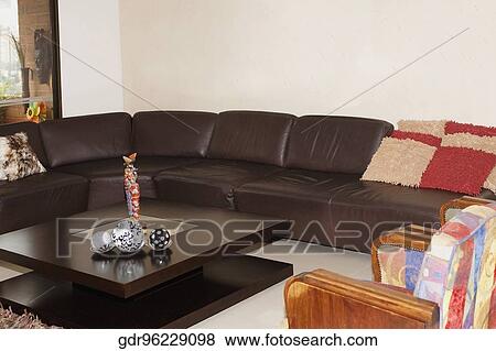 Interiors of a living room View Large Photo Image Stock Photo - Interiors of a living room. Fotosearch