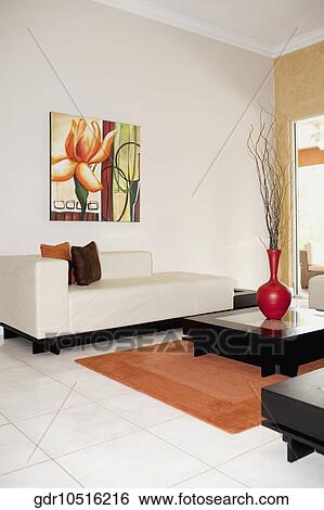 Interiors of a living room View Large Photo Image Stock Photograph - Interiors of a living room. Fotosearch