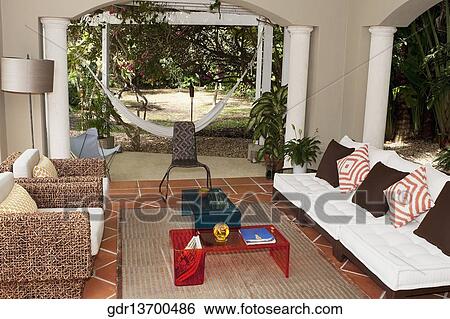 Stock Photograph - Interiors of a living room. Fotosearch
