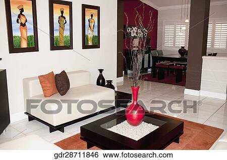 Interiors of a living room View Large Photo Image Stock Photograph - Interiors of a living room. Fotosearch