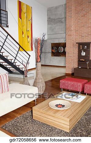 Stock Photograph - Interiors of a living room. Fotosearch
