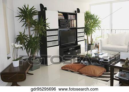 Stock Photograph - Interiors of a living room. Fotosearch