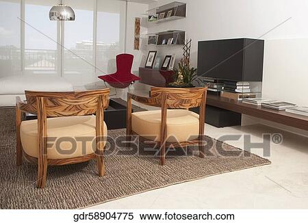 Interiors of a living room View Large Photo Image Stock Photography - Interiors of a living room. Fotosearch