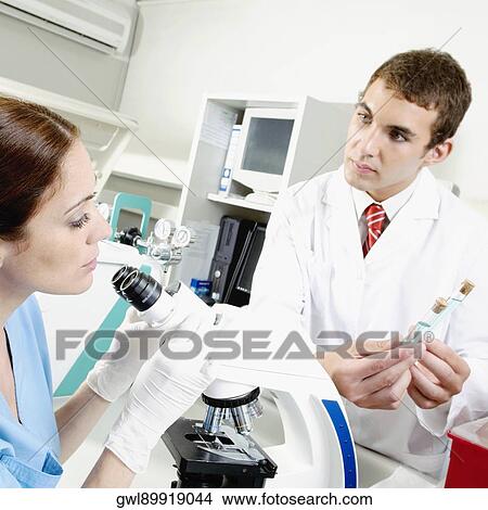 Lab technicians working in a laboratory View Large Photo Image Picture - Lab technicians working in a laboratory. Fotosearch