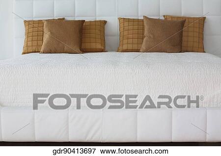 Stock Photo - Pillows on the bed. Fotosearch