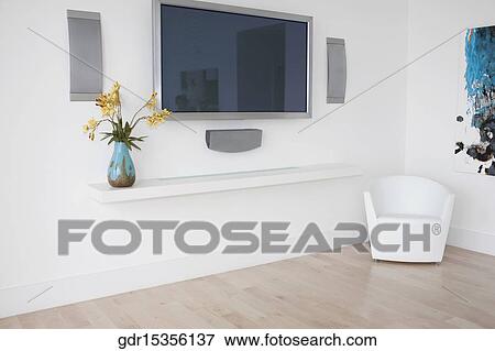 Plasma television in a room View Large Photo Image Stock Photo - Plasma television in a room. Fotosearch